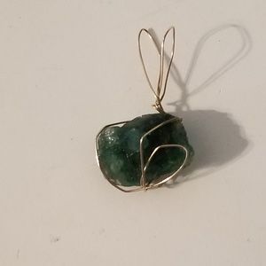 12.5ct BRAZILIAN EMERALD PENDANT 14K GOLD 14/20